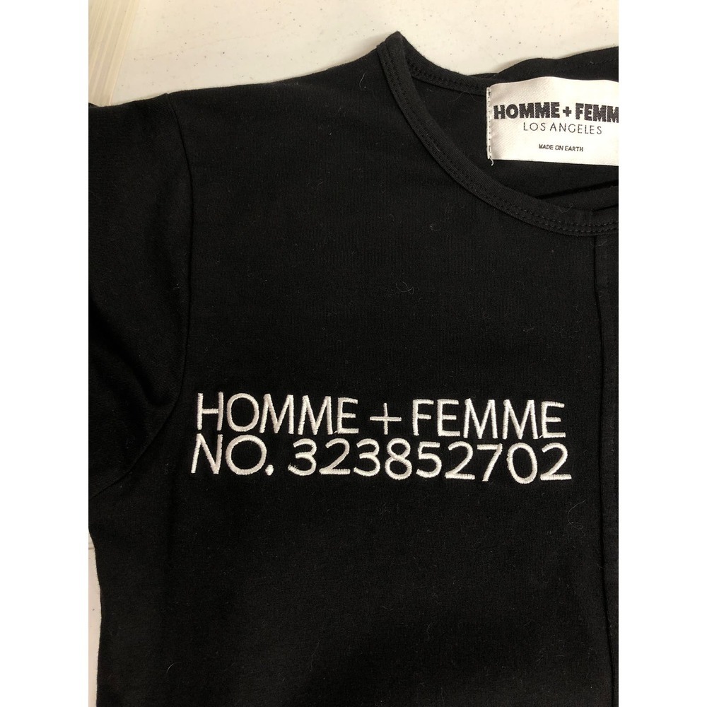 Homme + Femme Black Tee Shirt Size Small - Picture 6 of 6